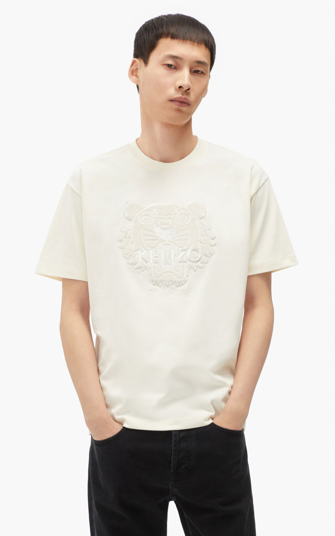 Kenzo The Invierno Capsule Tiger Camisetas Hombre Blancas | 0651984-CS